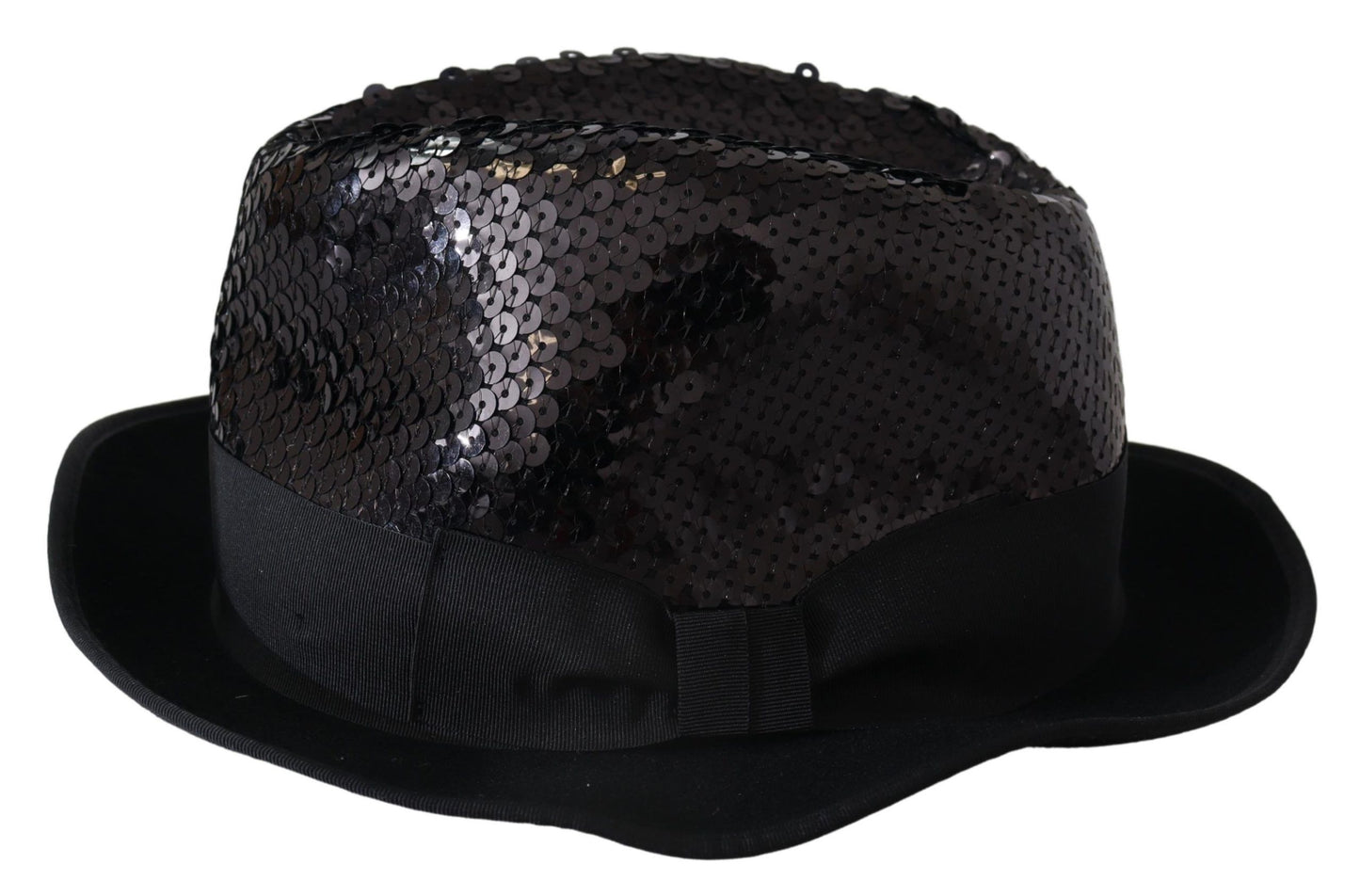 Dolce & Gabbana Elegant Black Sequin Fedora Hat Dolce & Gabbana