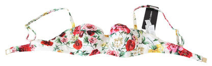 Dolce & Gabbana Elegant Floral Bikini Top – Summer Chic Dolce & Gabbana