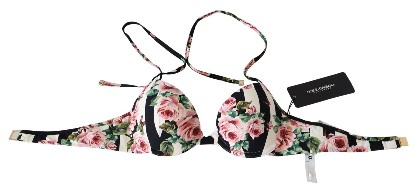 Dolce & Gabbana Elegant Rose Print Bikini Top Dolce & Gabbana