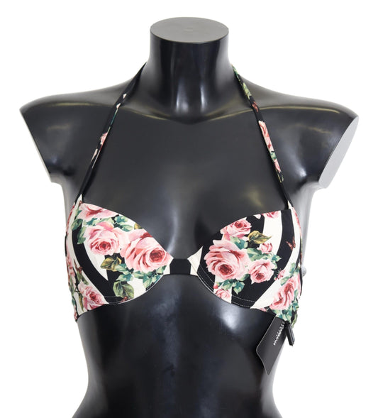 Dolce & Gabbana Elegant Rose Print Bikini Top Dolce & Gabbana