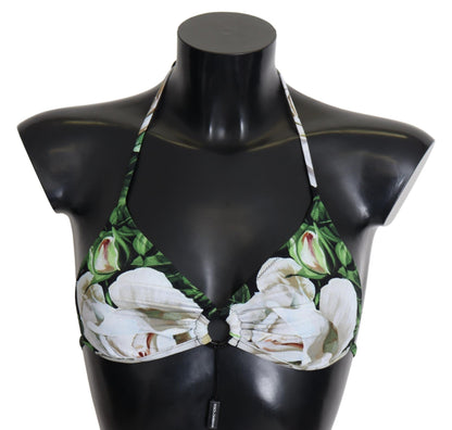 Dolce & Gabbana Floral Print Bikini Top with Logo Clasp Dolce & Gabbana