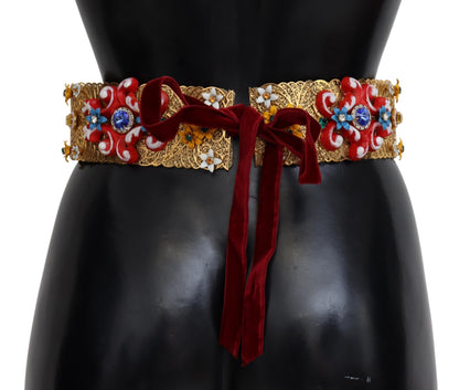 Dolce & Gabbana Gold-Tone Floral Crystal Waist Belt Dolce & Gabbana