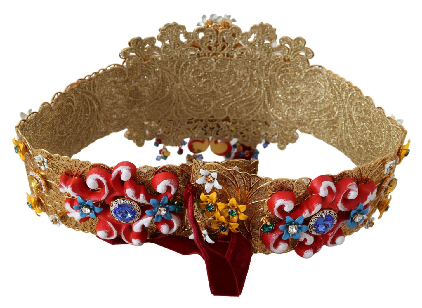 Dolce & Gabbana Gold-Tone Floral Crystal Waist Belt Dolce & Gabbana