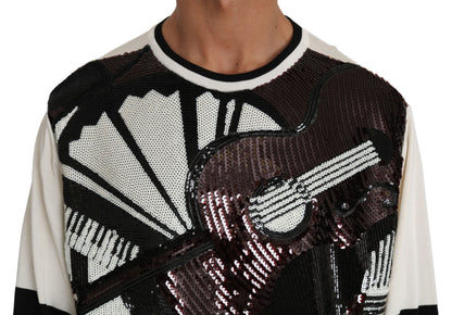 Dolce & Gabbana New York Jazz Sequined Silk Sweater Dolce & Gabbana