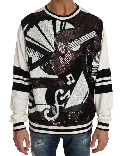 Dolce & Gabbana New York Jazz Sequined Silk Sweater Dolce & Gabbana