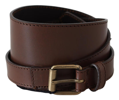 PLEIN SUD Elegant Rustic Gold-Tone Leather Belt PLEIN SUD