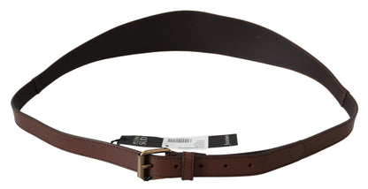 PLEIN SUD Elegant Rustic Gold-Tone Leather Belt PLEIN SUD