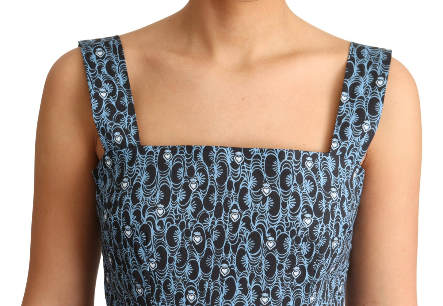 Dolce & Gabbana Elegant Sleeveless A-line Blue Heart Dress Dolce & Gabbana