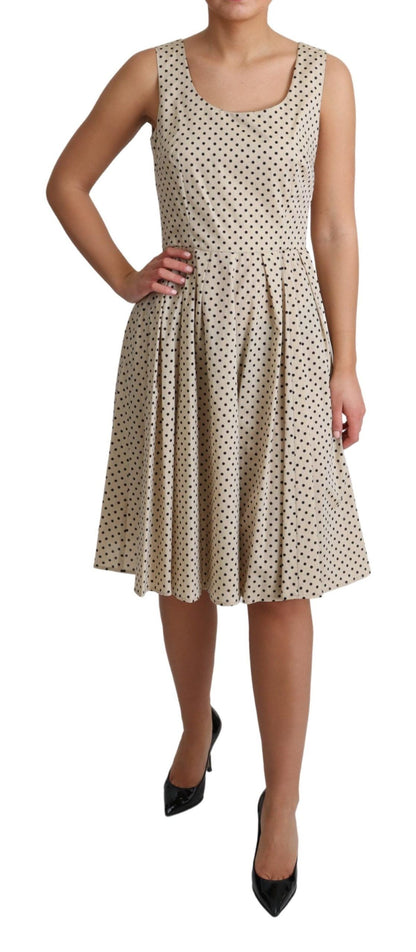 Dolce & Gabbana Elegant Polka Dot Sleeveless A-Line Dress Dolce & Gabbana