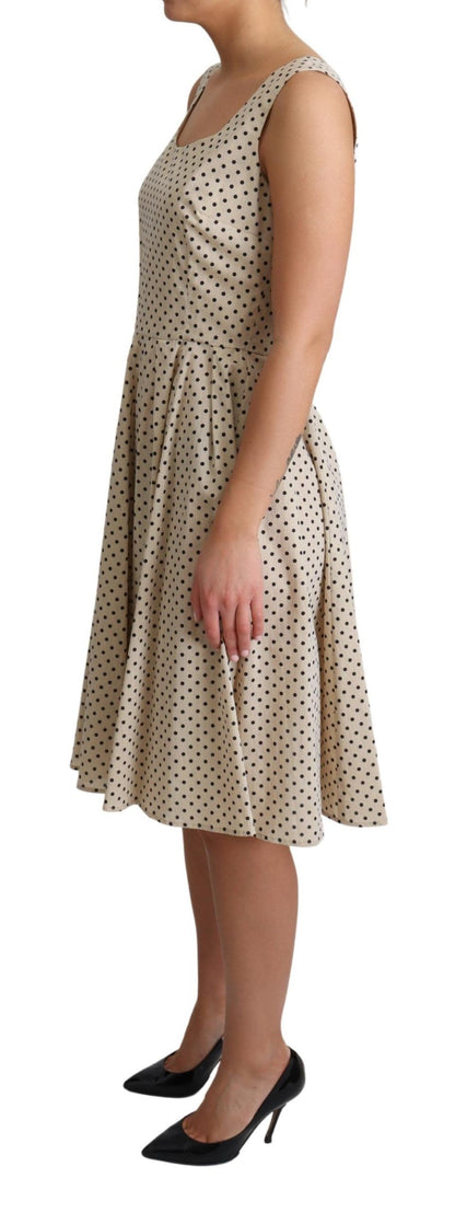 Dolce & Gabbana Elegant Polka Dot Sleeveless A-Line Dress Dolce & Gabbana