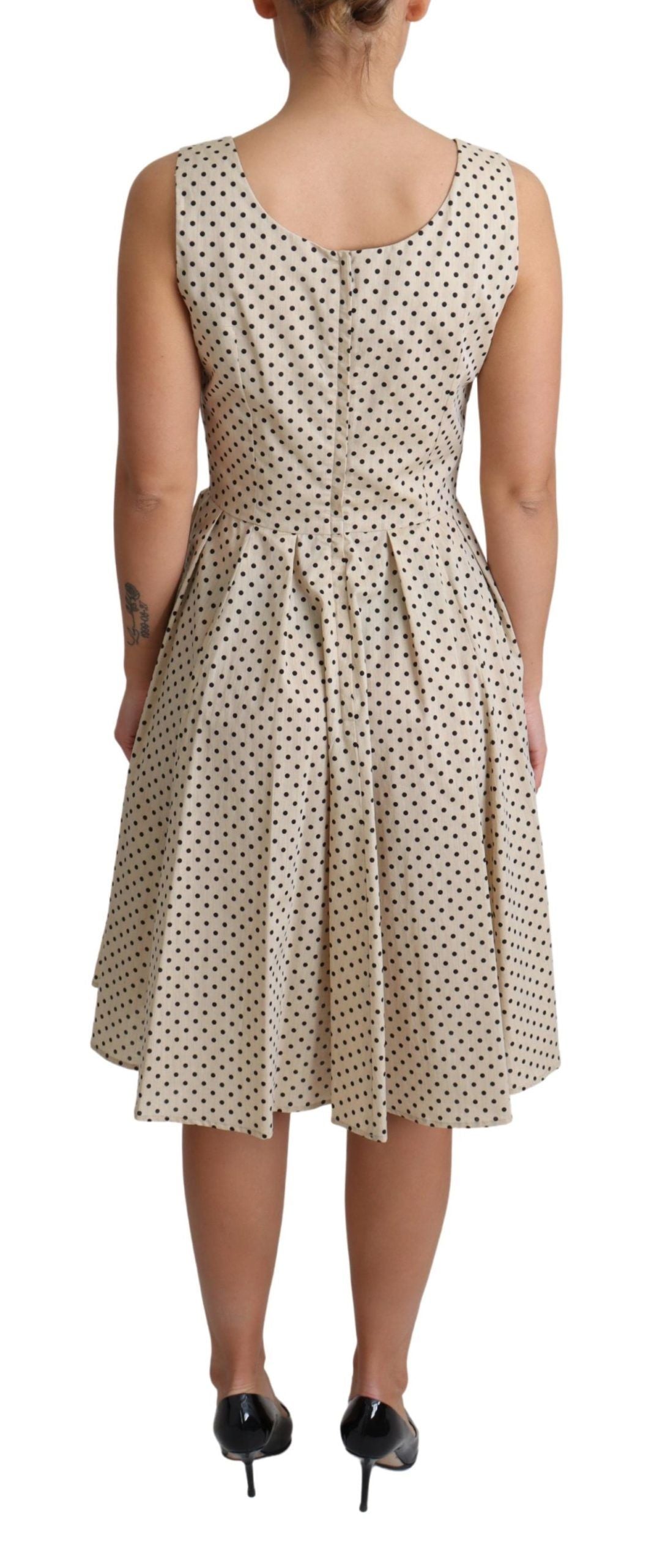 Dolce & Gabbana Elegant Polka Dot Sleeveless A-Line Dress Dolce & Gabbana