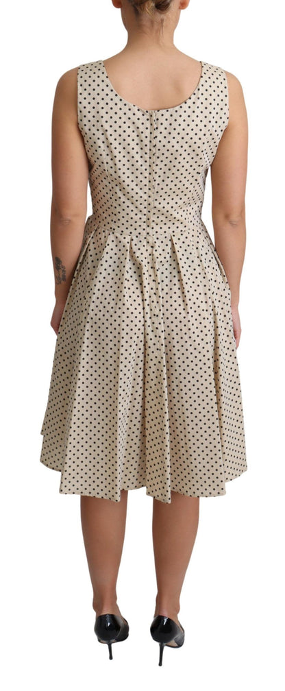 Dolce & Gabbana Elegant Polka Dot Sleeveless A-Line Dress Dolce & Gabbana