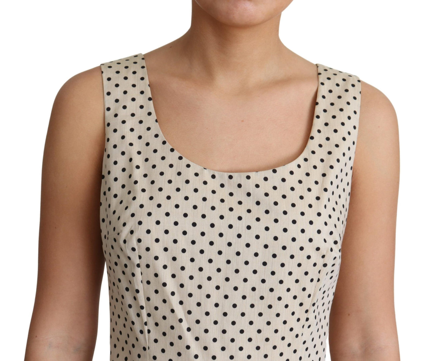 Dolce & Gabbana Elegant Polka Dot Sleeveless A-Line Dress Dolce & Gabbana