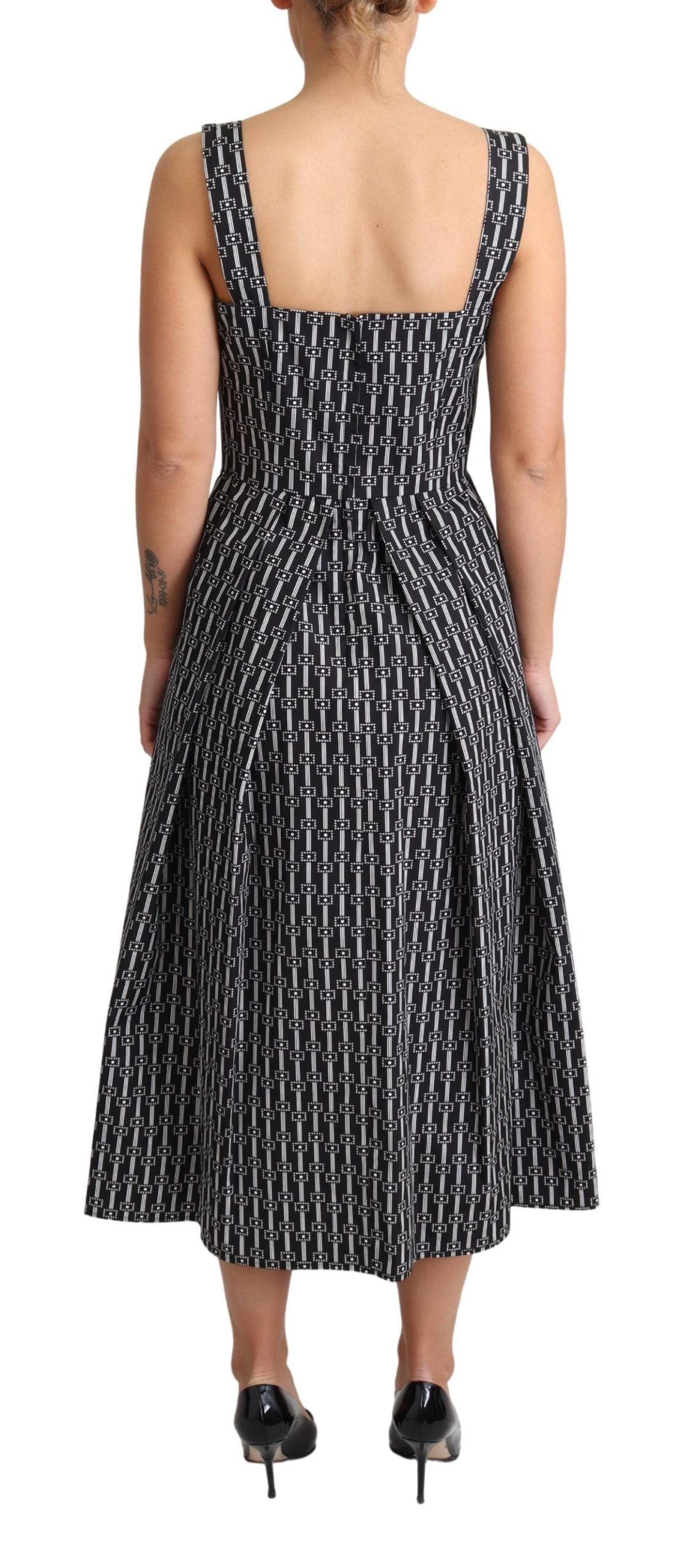 Dolce & Gabbana Elegant Sleeveless Geometric A-line Dress Dolce & Gabbana