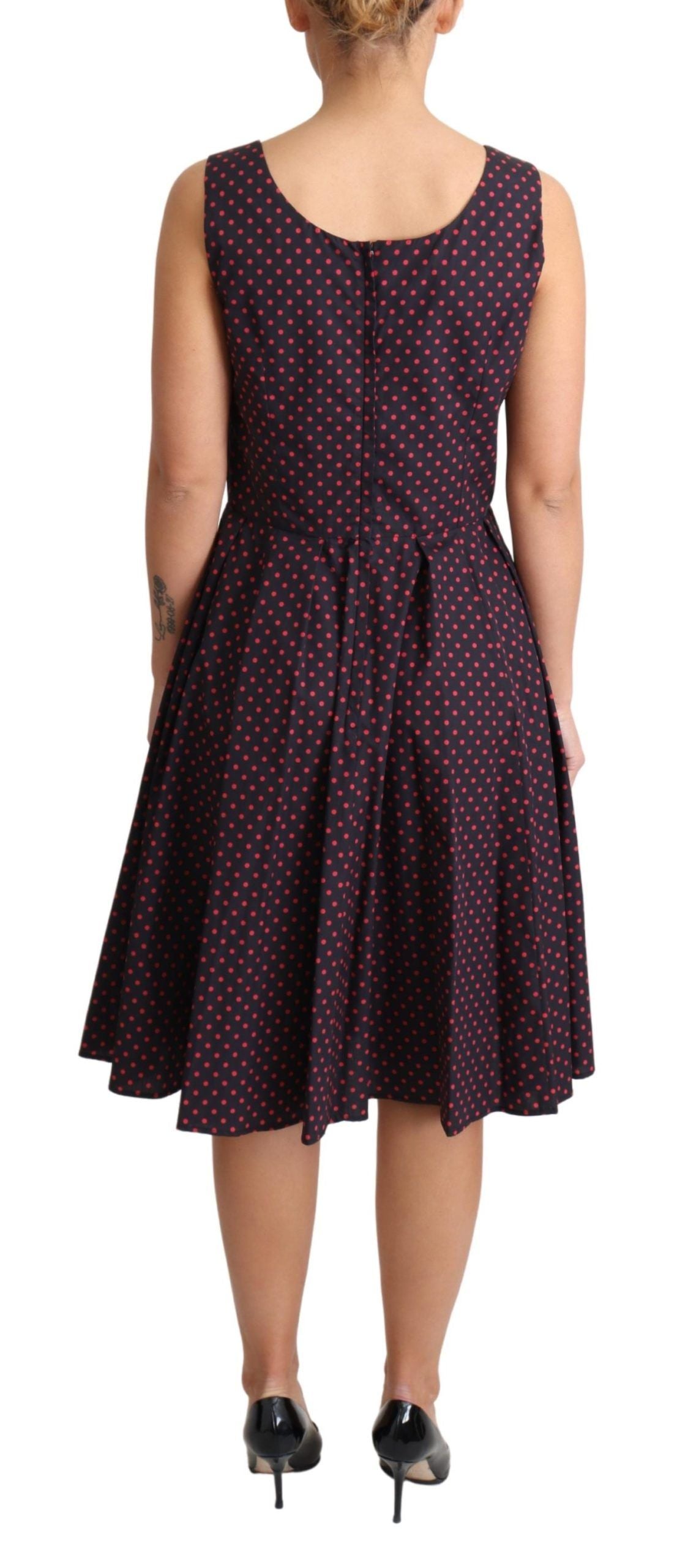 Dolce & Gabbana Chic Polka Dotted A-Line Sleeveless Dress Dolce & Gabbana