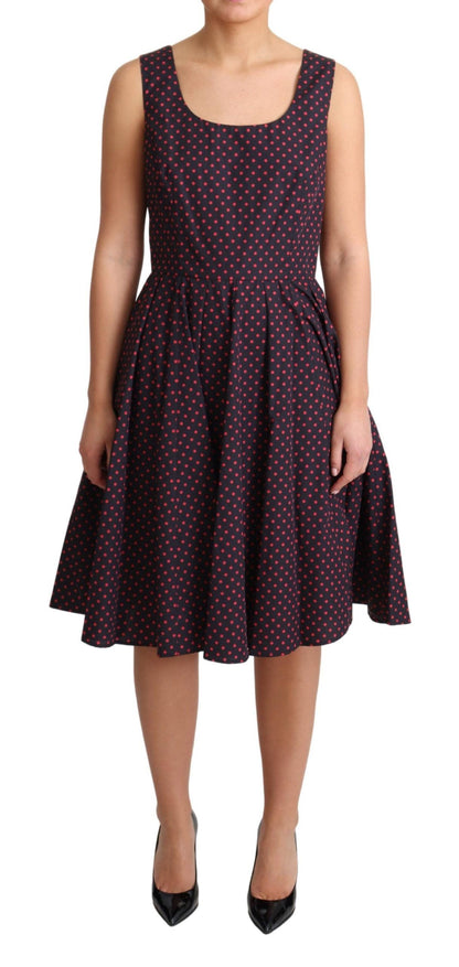 Dolce & Gabbana Chic Polka Dotted A-Line Sleeveless Dress Dolce & Gabbana