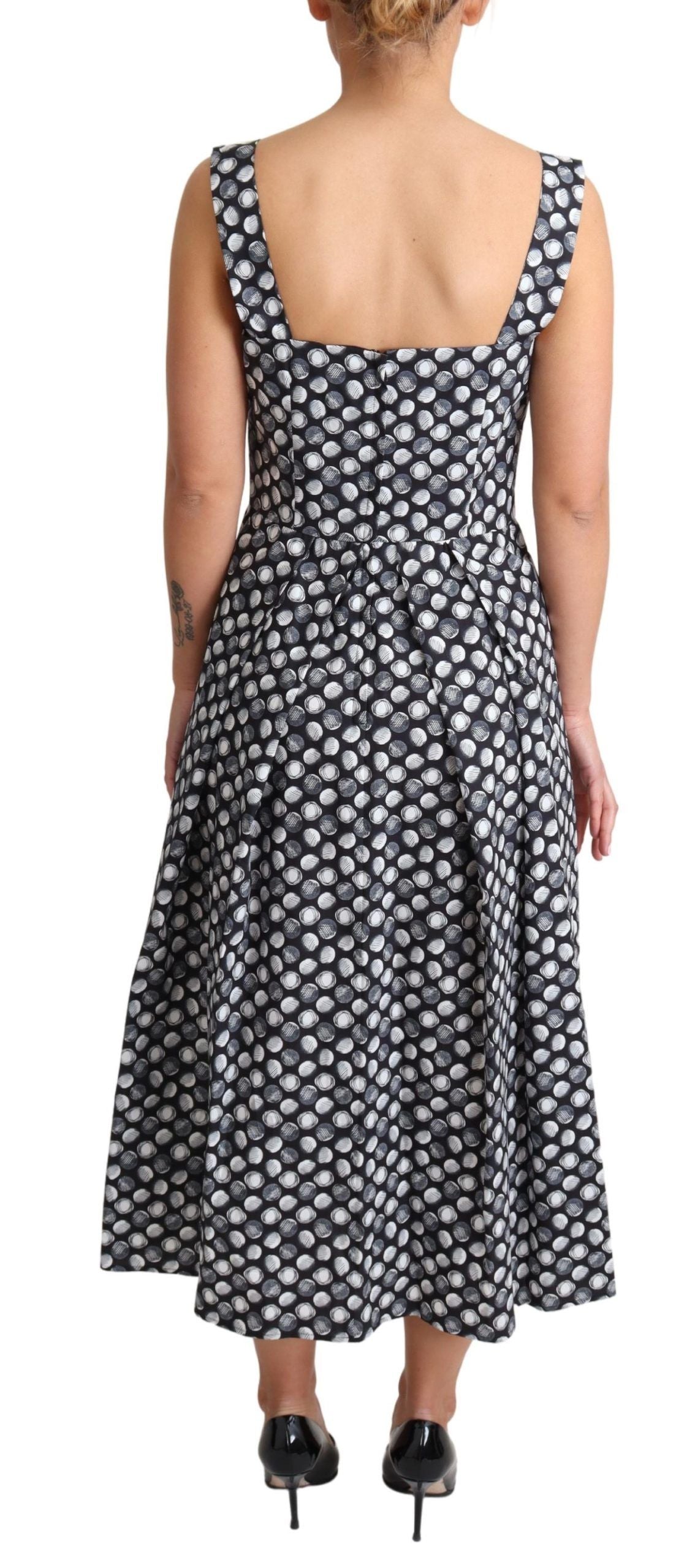 Dolce & Gabbana Elegant Sleeveless Geometric Midi A-Line Dress Dolce & Gabbana