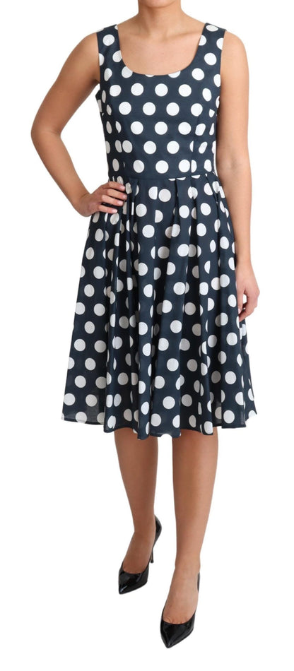 Dolce & Gabbana Polka Dotted A-Line Sleeveless Dress Dolce & Gabbana