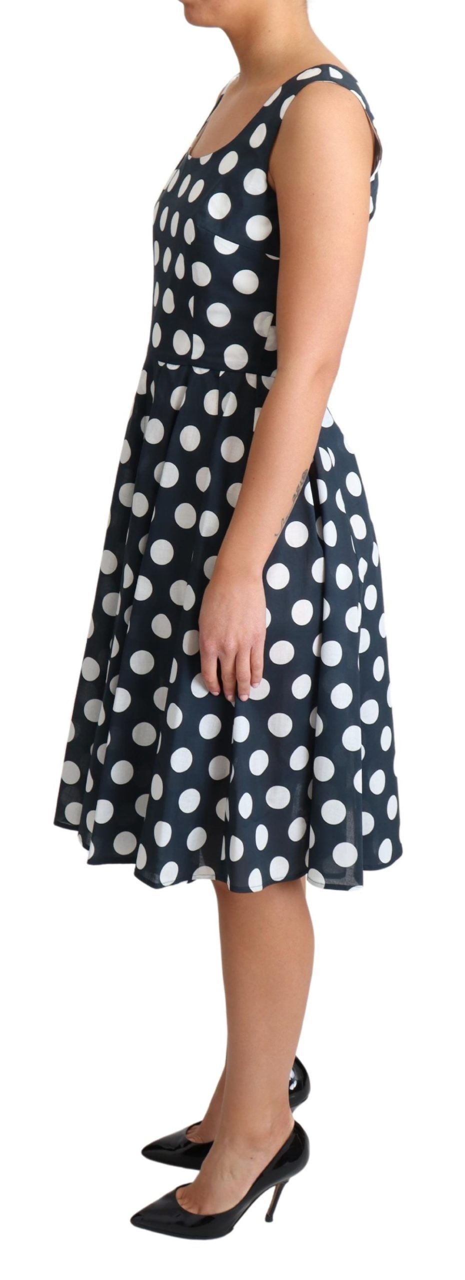 Dolce & Gabbana Polka Dotted A-Line Sleeveless Dress Dolce & Gabbana