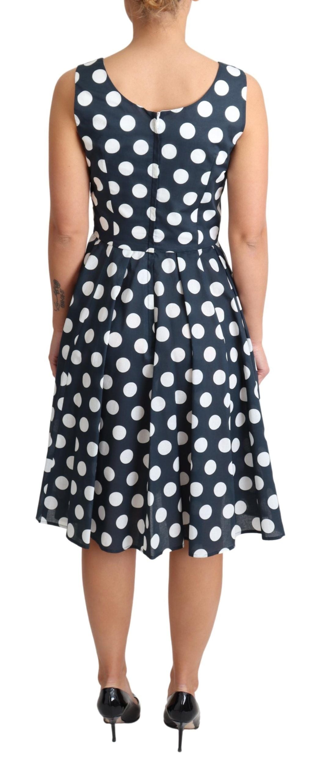 Dolce & Gabbana Polka Dotted A-Line Sleeveless Dress Dolce & Gabbana