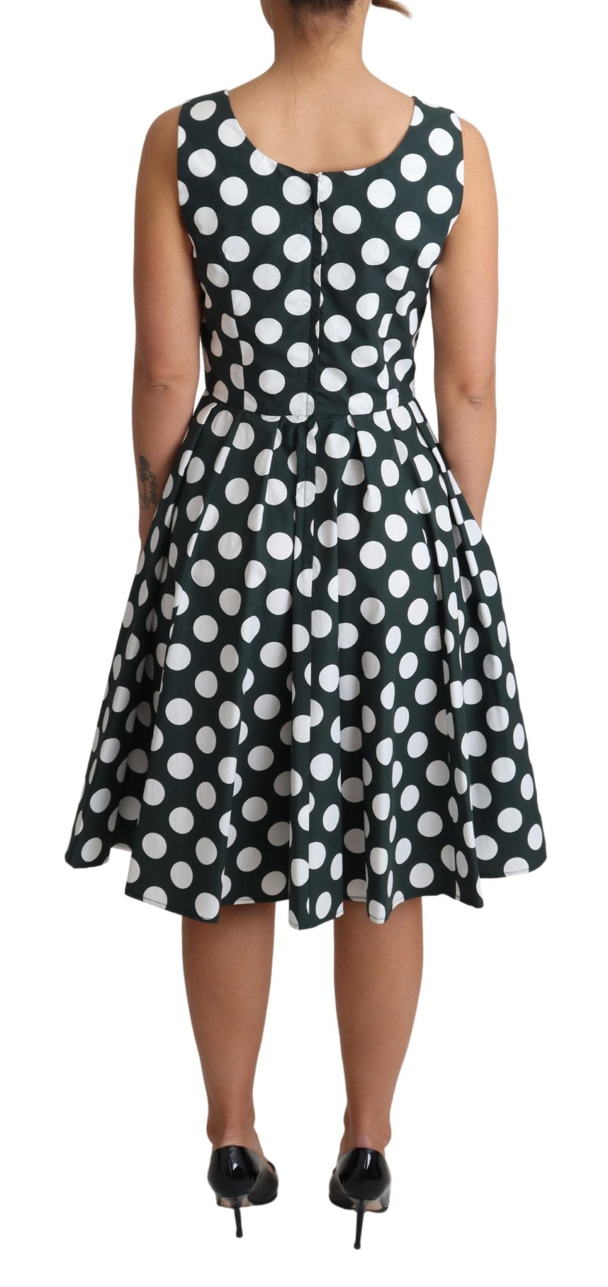 Dolce & Gabbana Chic Polka Dot A-line Sleeveless Dress Dolce & Gabbana