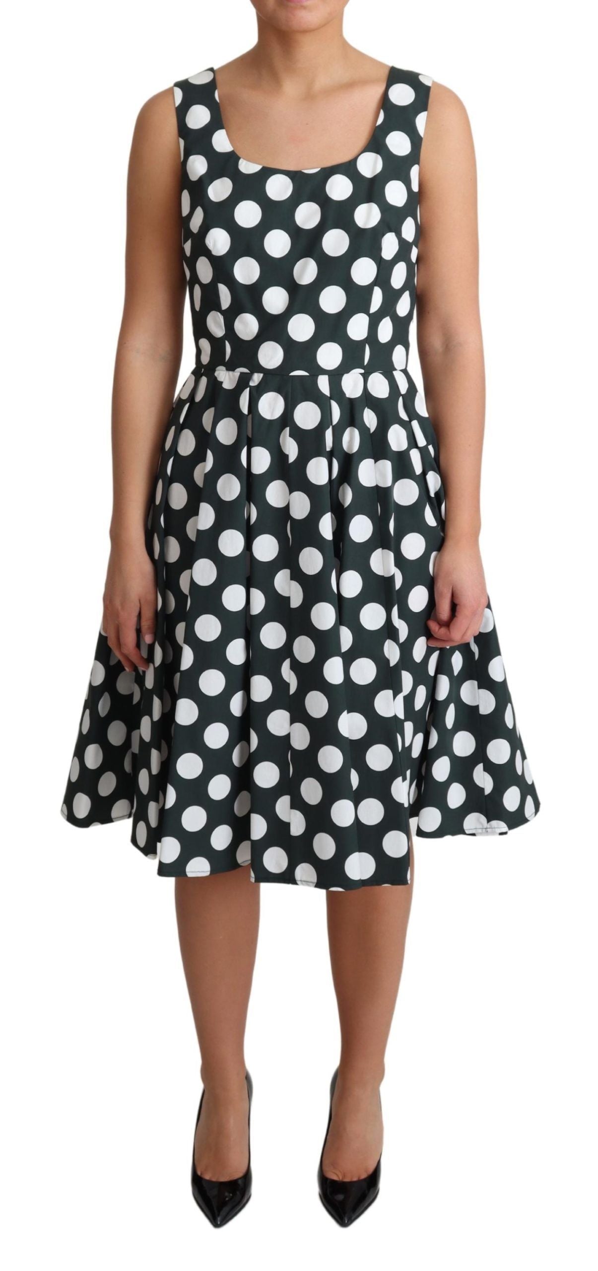 Dolce & Gabbana Chic Polka Dot A-line Sleeveless Dress Dolce & Gabbana