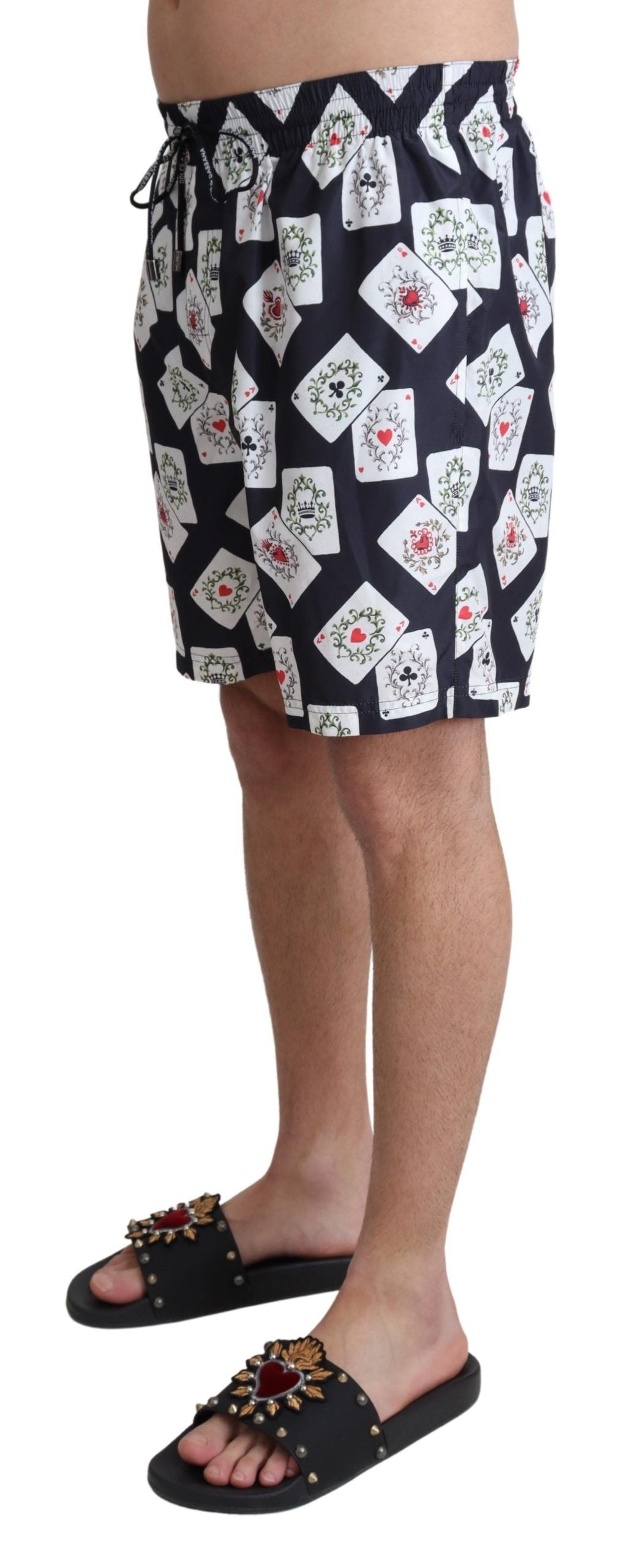 Dolce & Gabbana Multicolor Card Deck Printed Swim Trunks Dolce & Gabbana