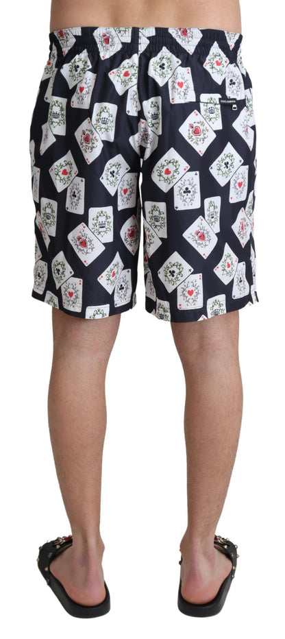 Dolce & Gabbana Multicolor Card Deck Printed Swim Trunks Dolce & Gabbana