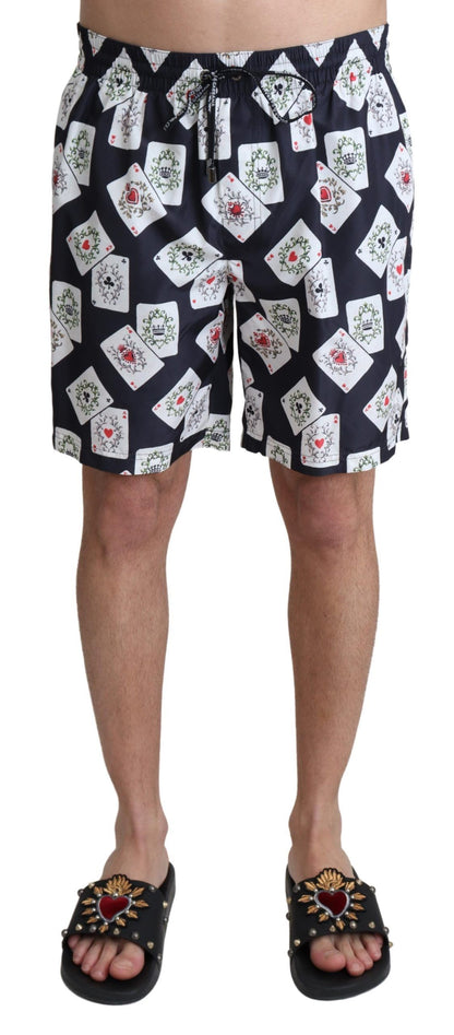 Dolce & Gabbana Multicolor Card Deck Printed Swim Trunks Dolce & Gabbana