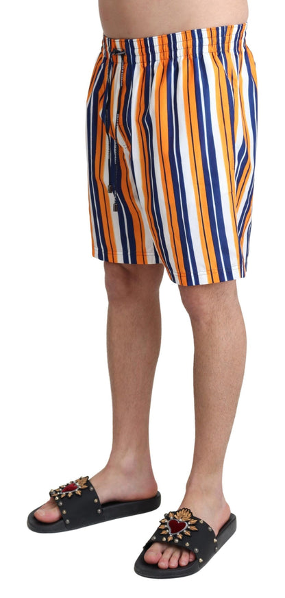 Dolce & Gabbana Multicolor Striped Swim Shorts Trunks Dolce & Gabbana