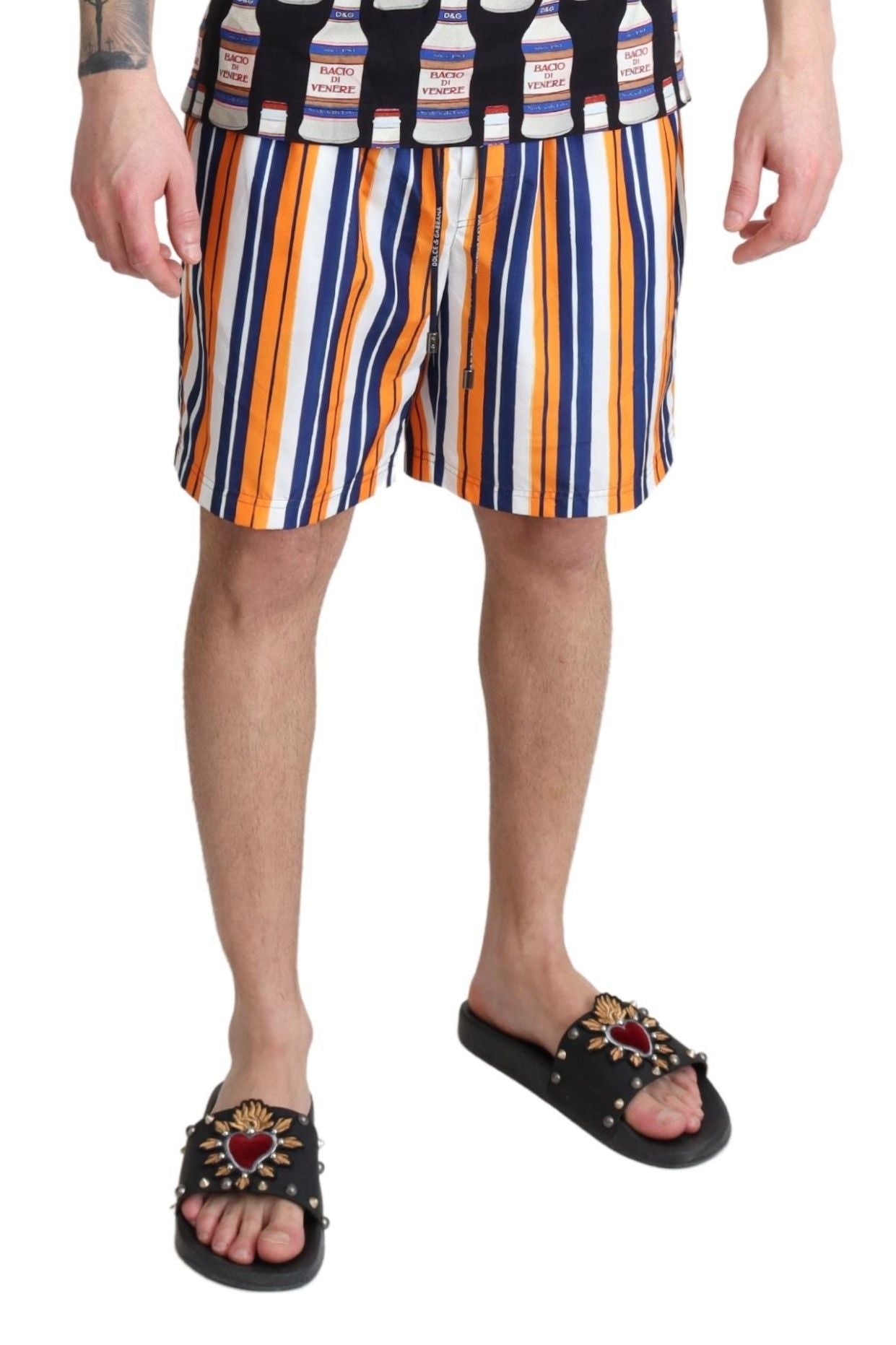 Dolce & Gabbana Multicolor Striped Swim Shorts Trunks Dolce & Gabbana