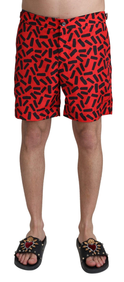 Dolce & Gabbana Chic Red Swim Trunks Boxer Shorts Dolce & Gabbana