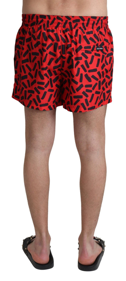 Dolce & Gabbana Radiant Red Drawstring Swim Trunks Dolce & Gabbana