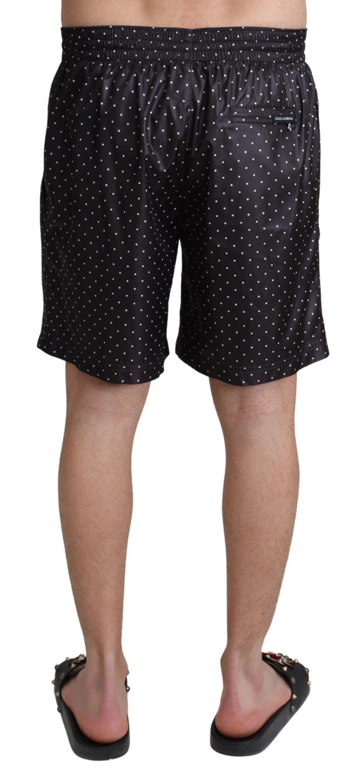 Dolce & Gabbana Chic Black Polka Dot Men's Swim Trunks Dolce & Gabbana