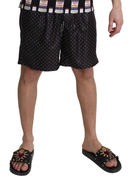 Dolce & Gabbana Chic Black Polka Dot Men's Swim Trunks Dolce & Gabbana