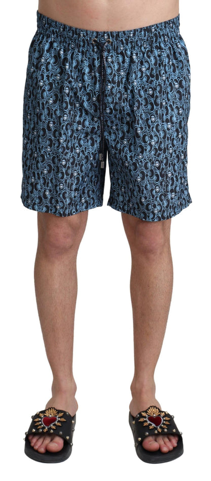 Dolce & Gabbana Chic Blue Drawstring Swim Trunks Dolce & Gabbana