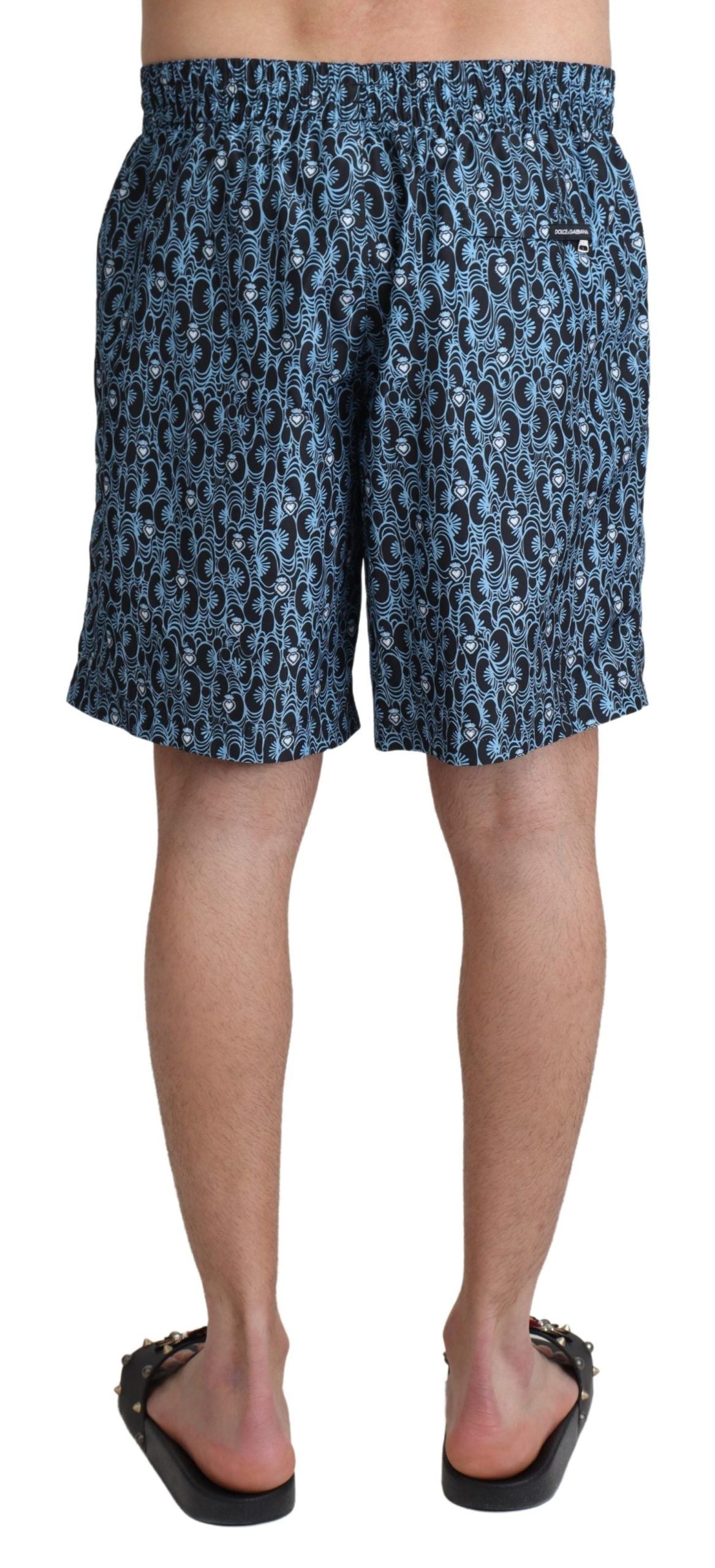 Dolce & Gabbana Chic Blue Drawstring Swim Trunks Dolce & Gabbana