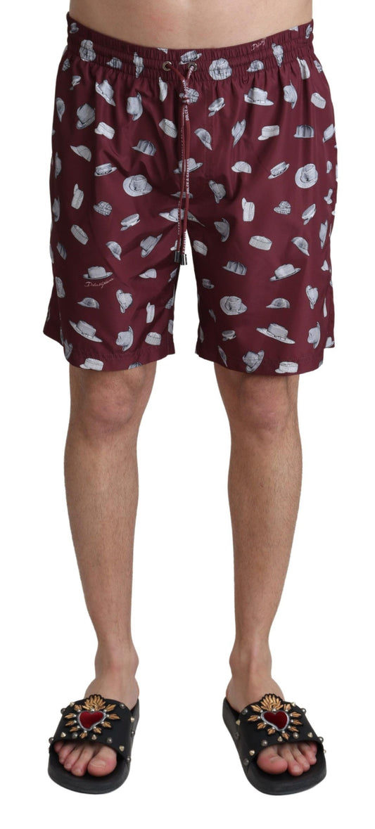 Dolce & Gabbana Elegant Maroon Beachwear Trunks Dolce & Gabbana