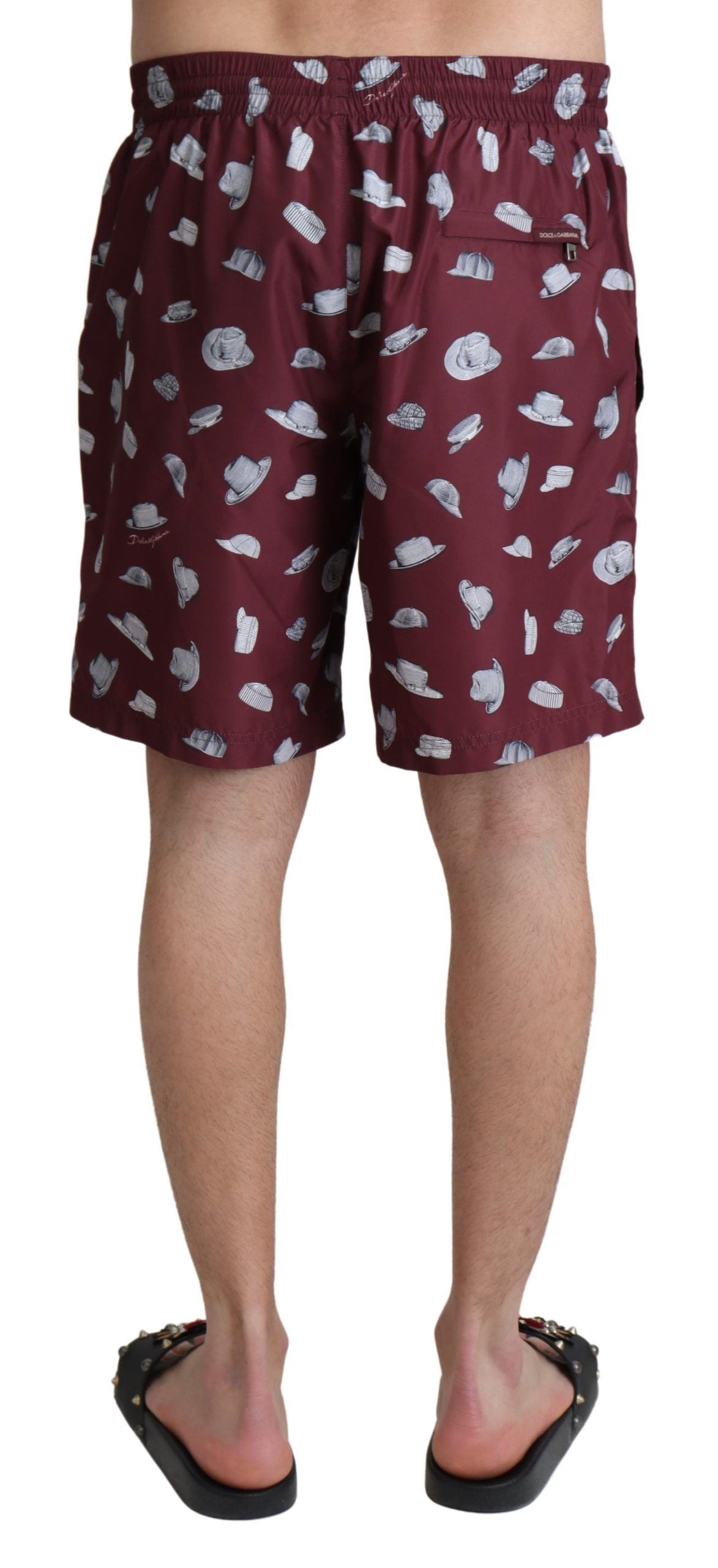 Dolce & Gabbana Elegant Maroon Beachwear Trunks Dolce & Gabbana