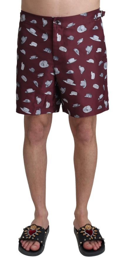 Dolce & Gabbana Elegant Maroon Swim Trunks Dolce & Gabbana