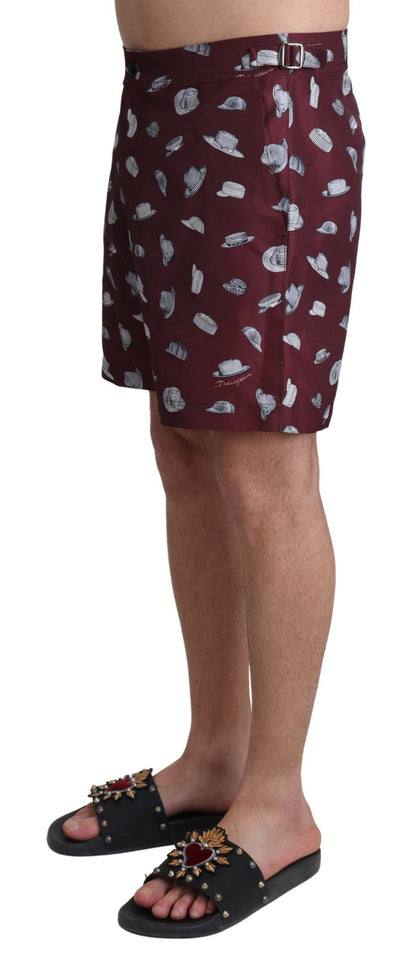 Dolce & Gabbana Elegant Maroon Swim Trunks Dolce & Gabbana