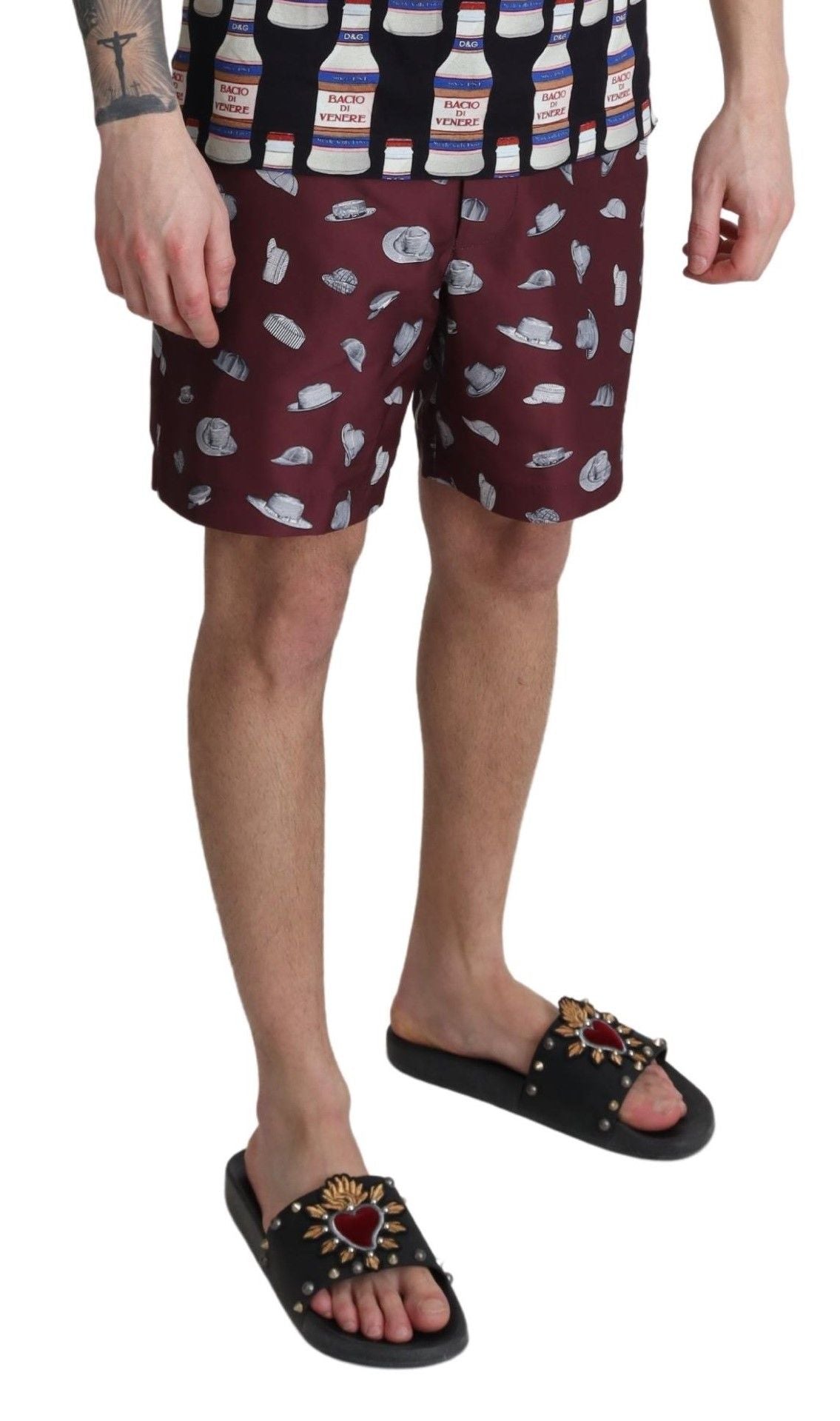 Dolce & Gabbana Elegant Maroon Swim Trunks Dolce & Gabbana