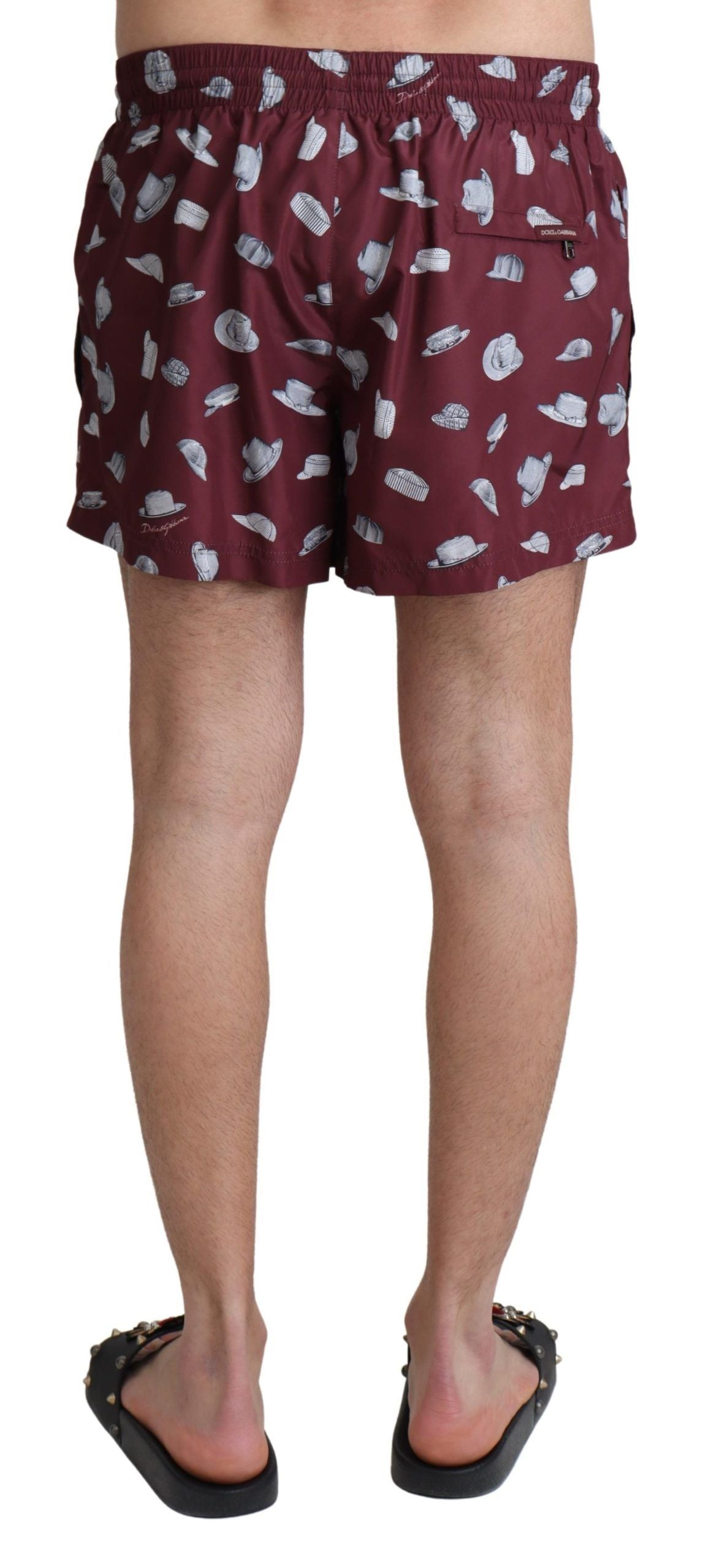 Dolce & Gabbana Maroon Elegance Men's Swimming Trunks Dolce & Gabbana