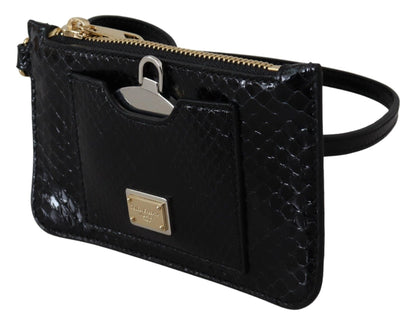 Dolce & Gabbana Elegant Python Pattern Leather Wristlet Wallet Dolce & Gabbana