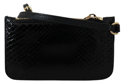 Dolce & Gabbana Elegant Python Pattern Leather Wristlet Wallet Dolce & Gabbana