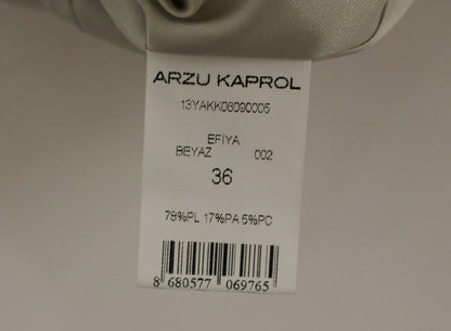 Arzu Kaprol Elegant Pencil Skirt in White and Gray Tones Arzu Kaprol