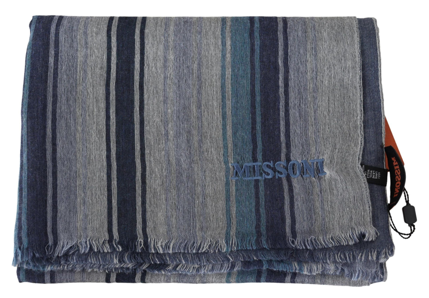 Missoni Elegant Multicolor Wool Scarf with Logo Embroidery Missoni