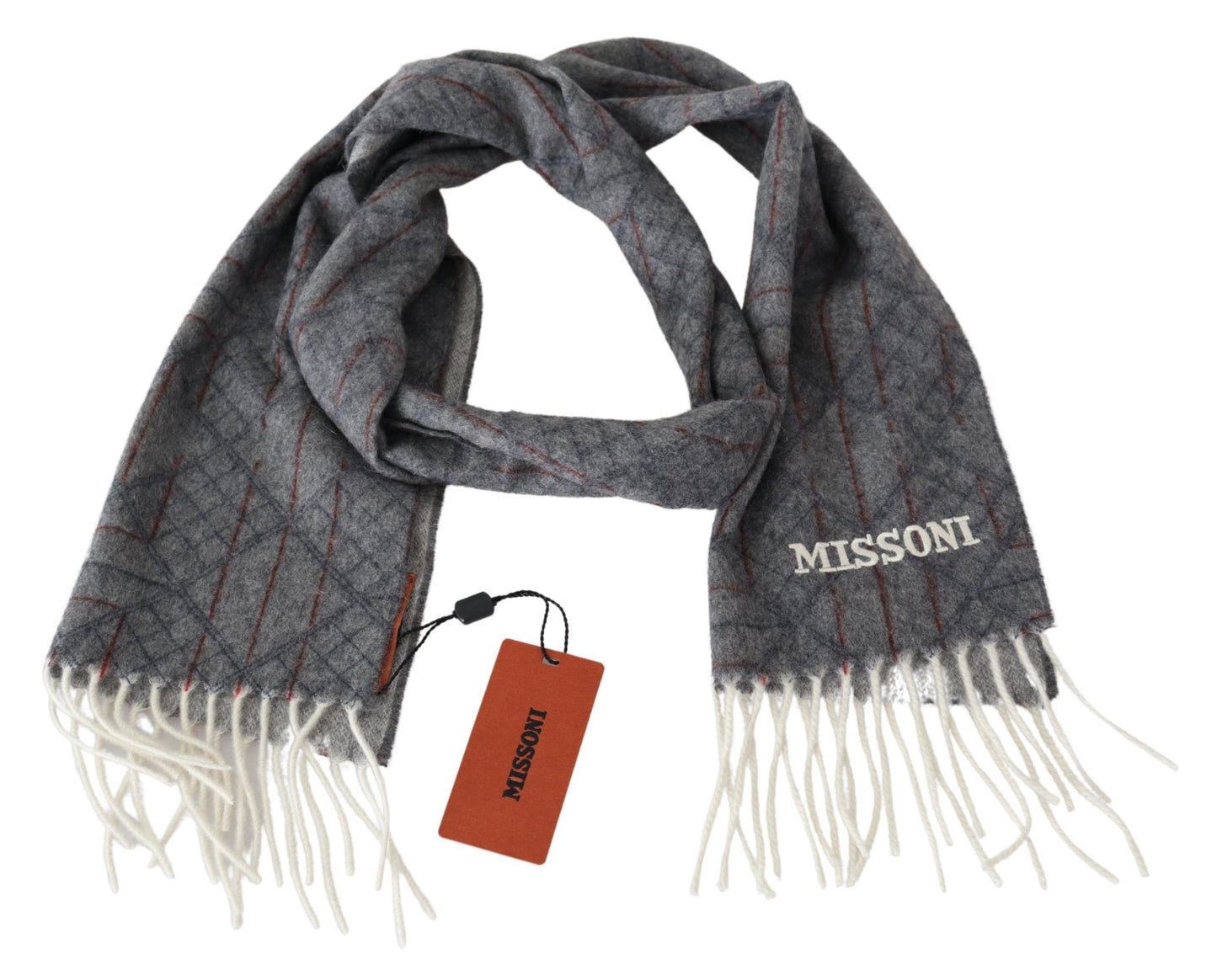 Missoni Elegant Unisex Cashmere Scarf with Signature Pattern Missoni