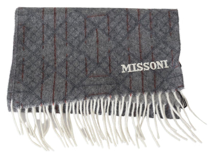 Missoni Elegant Unisex Cashmere Scarf with Signature Pattern Missoni