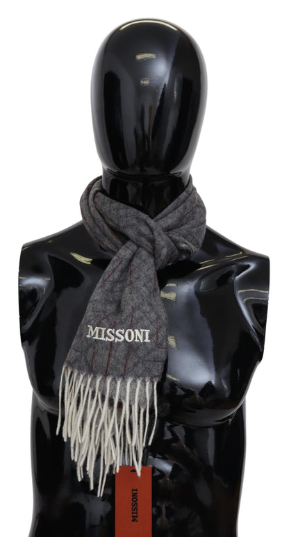 Missoni Elegant Unisex Cashmere Scarf with Signature Pattern Missoni